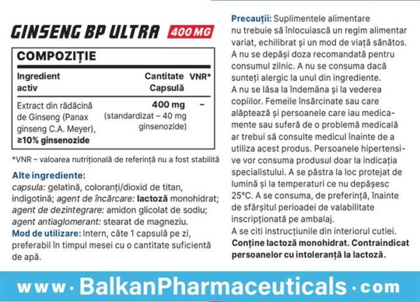 Ginseng (Balkan Pharma) (400mg x 30 Kapseln) – Bild 6