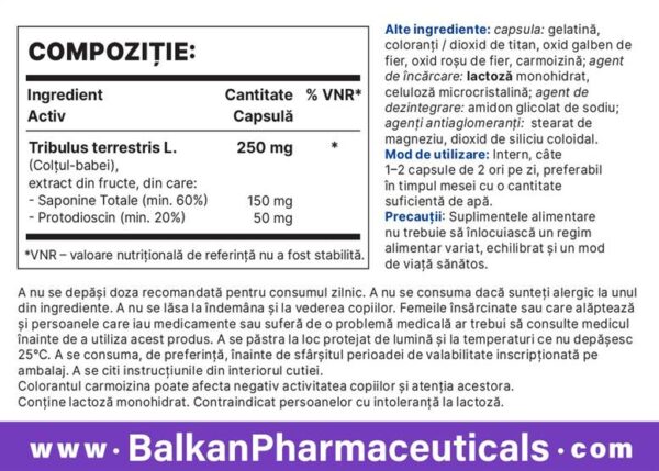 Tribulus Terrestris (Balkan Pharma) (250mg x 60 Kapseln) – Bild 7